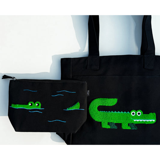 Croco Tote + Pouch 🐊