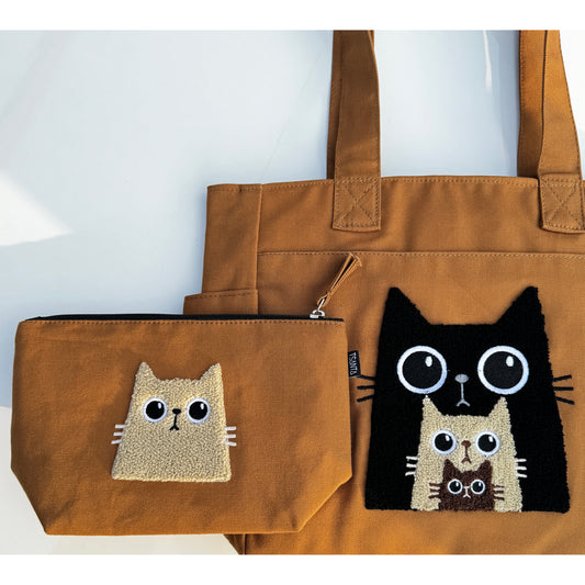 Kitty Cat Tote + Pouch 🐱