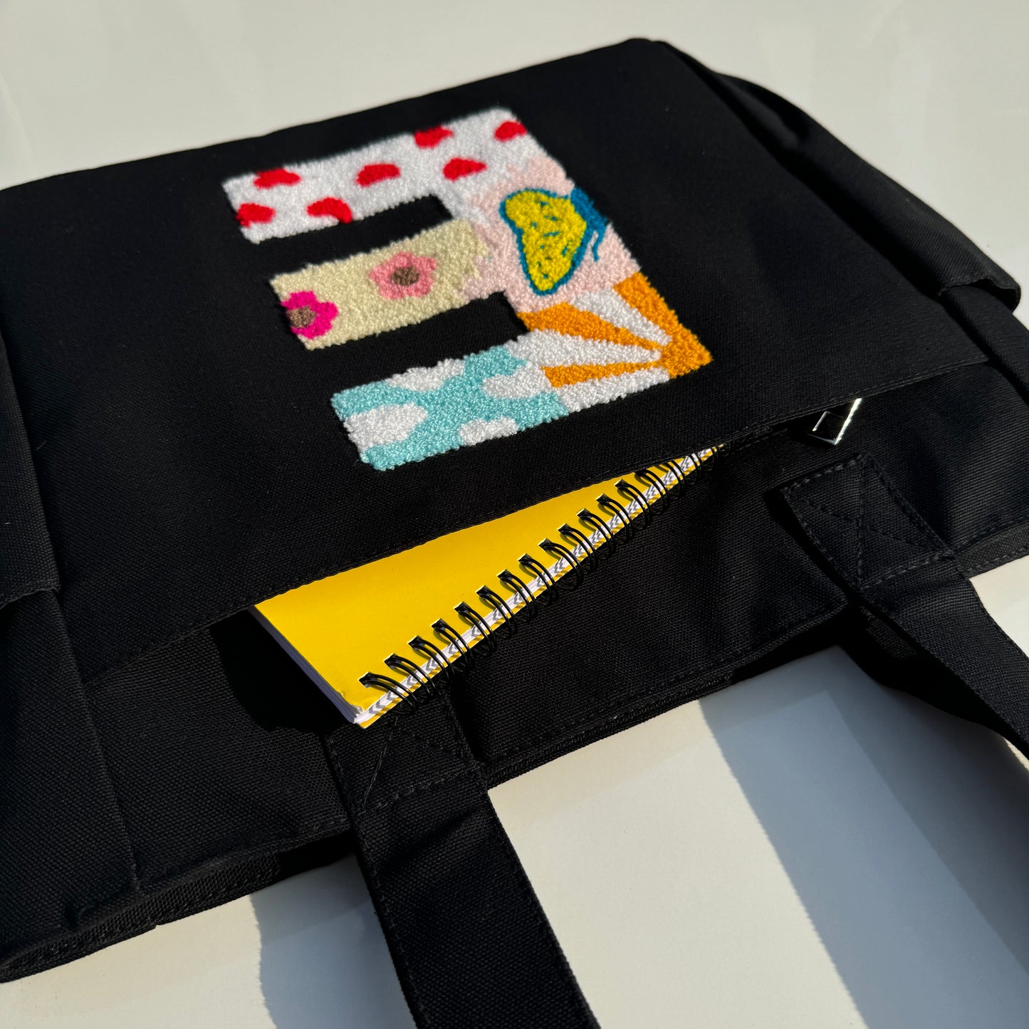 E Tufted Tote Bag
