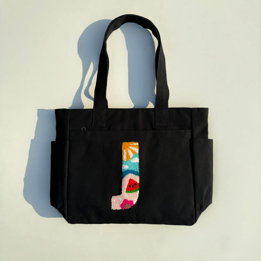 J Tufted Tote Bag