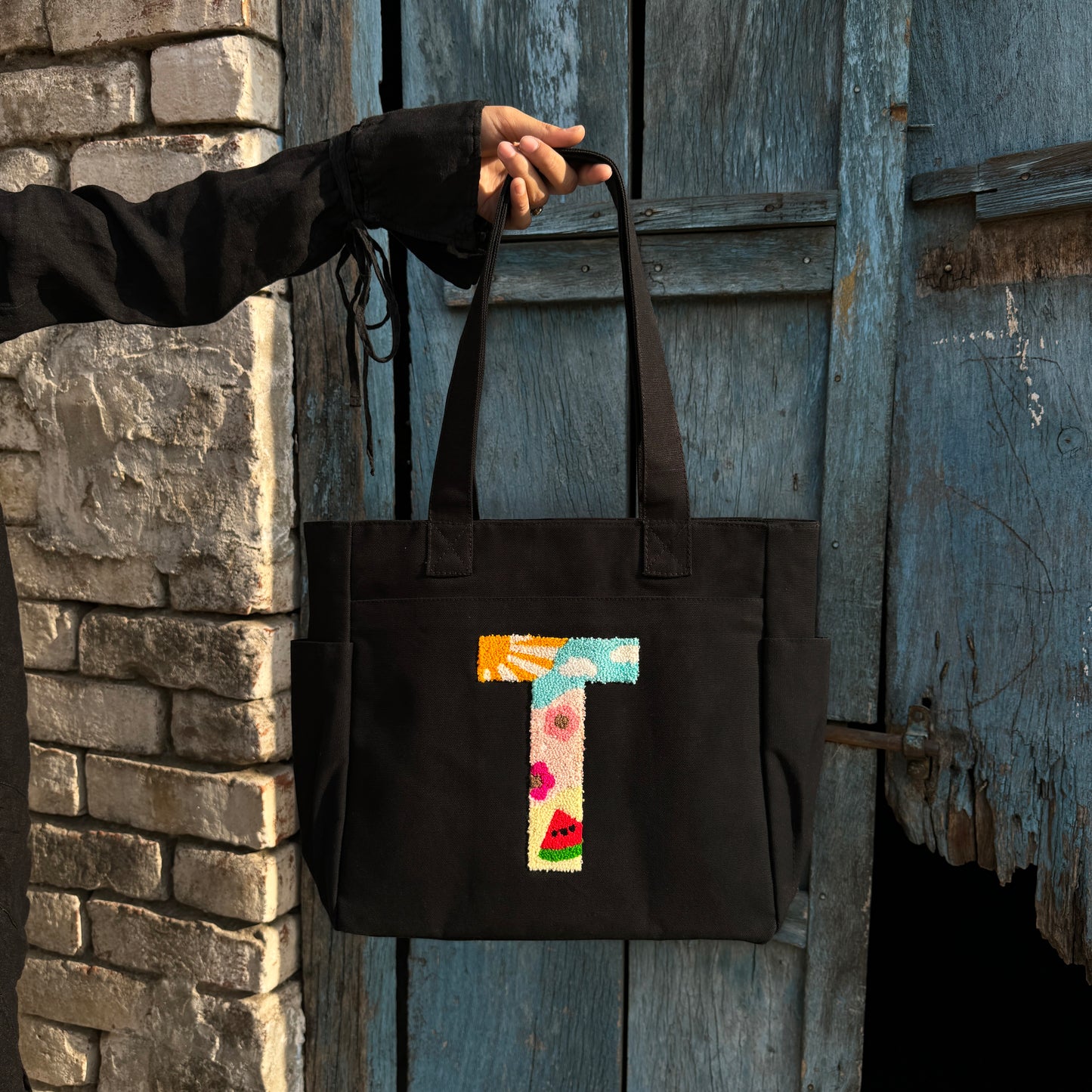 T Tufted Tote Bag