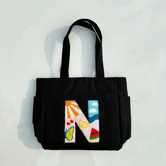 N Tufted Tote Bag