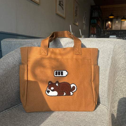 Low Battery Tufted Tote Bag π₯±
