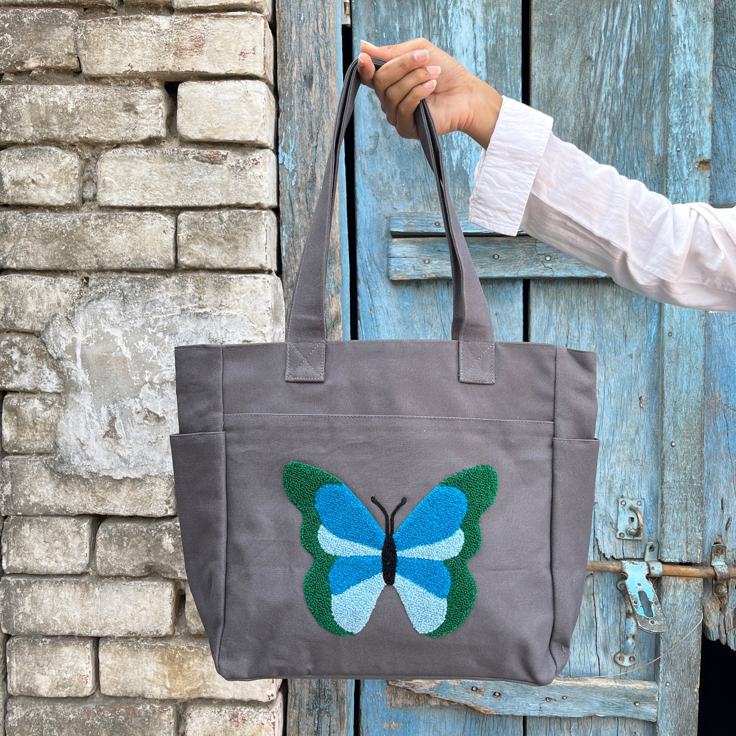 Butterfly Tufted Tote Bag π¦