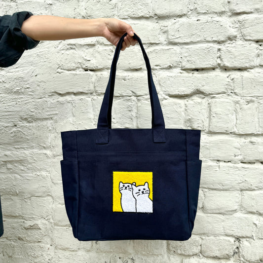 Twinny Cat Tufted Tote Bag π