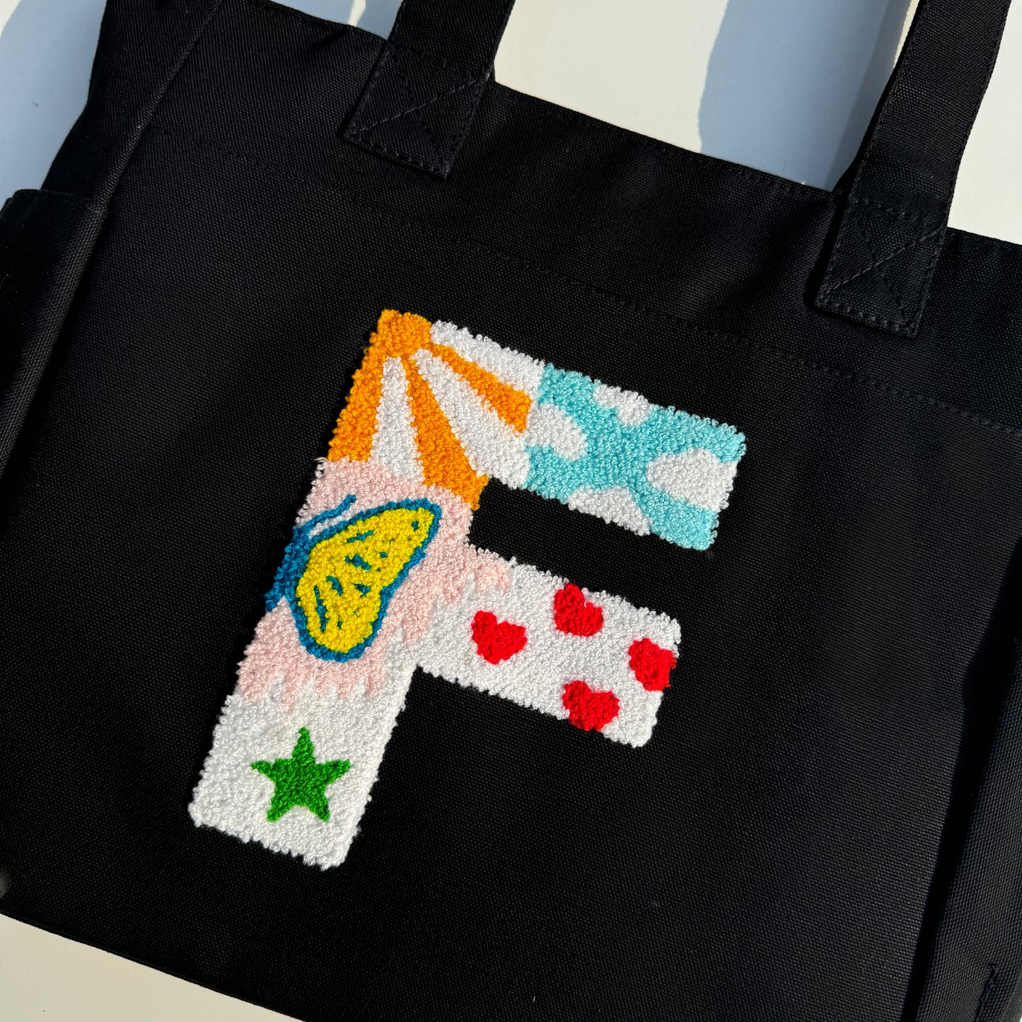 F Tufted Tote Bag