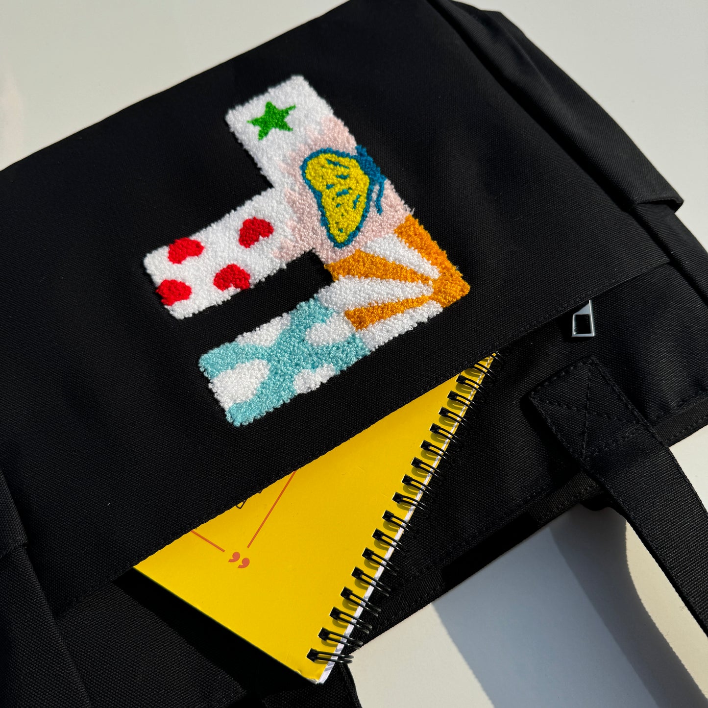 F Tufted Tote Bag