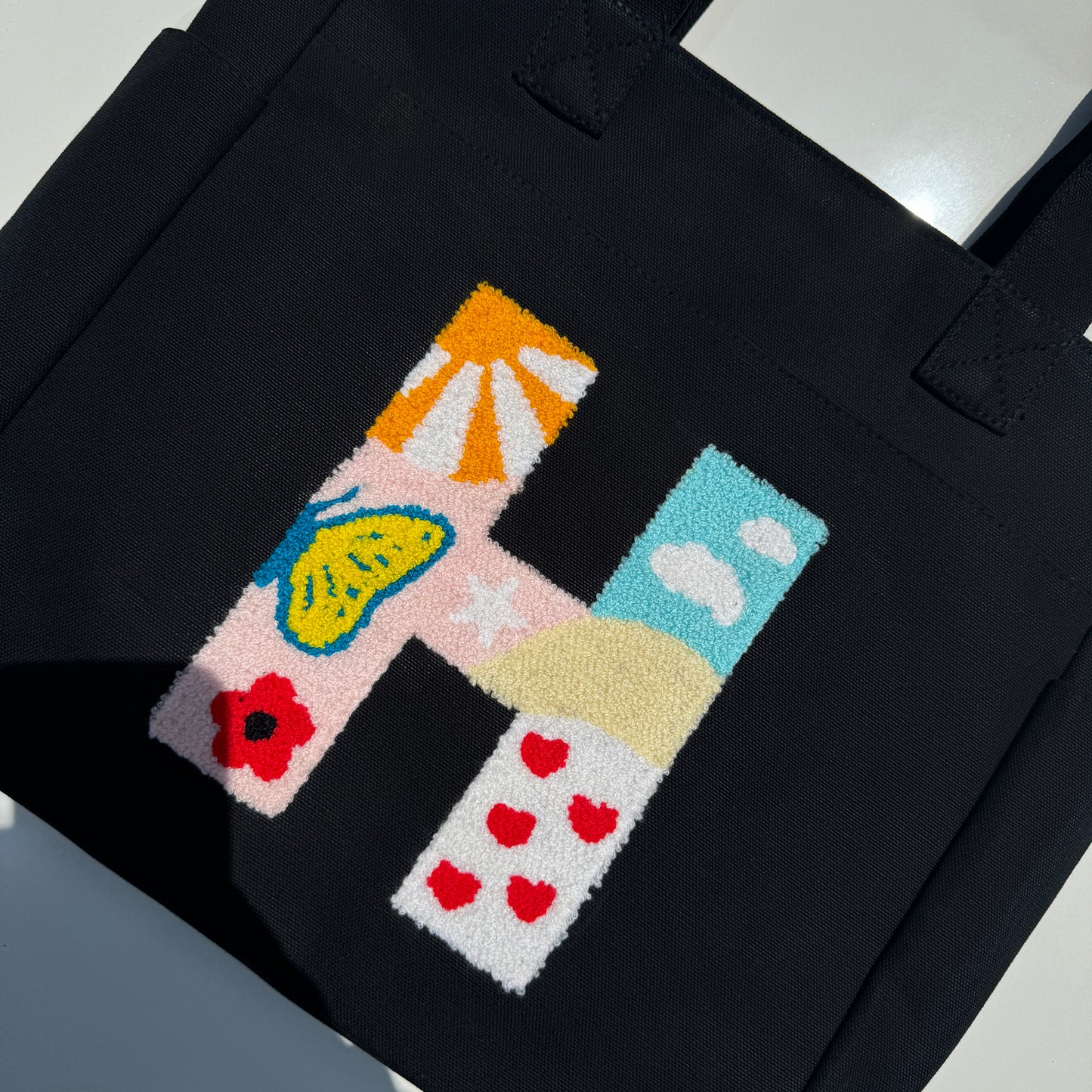 H Tufted Tote Bag
