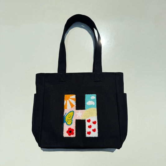 H Tufted Tote Bag