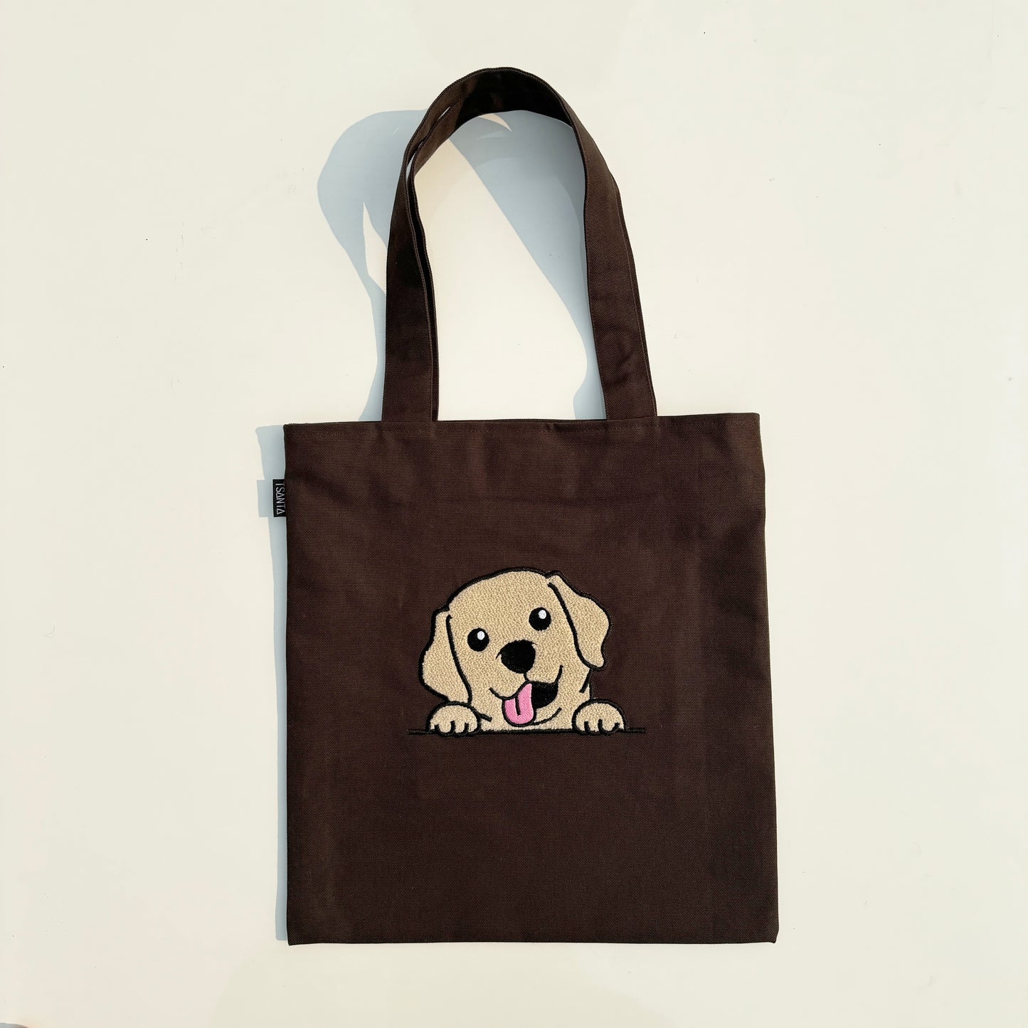 Doggy Tufted Canvas Tote Bag