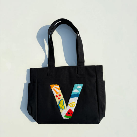 V Tufted Tote Bag
