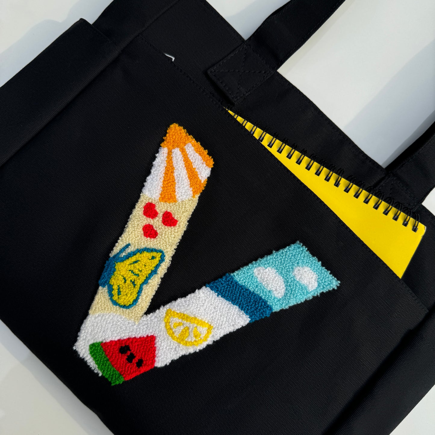 V Tufted Tote Bag