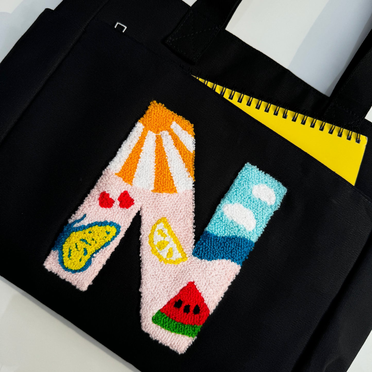 N Tufted Tote Bag