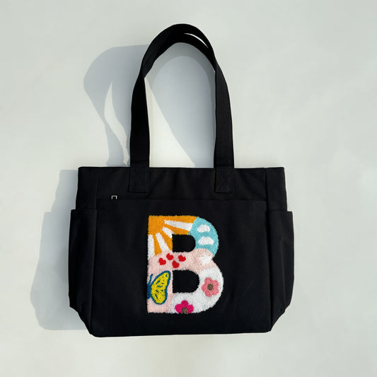 B Tufted Tote Bag