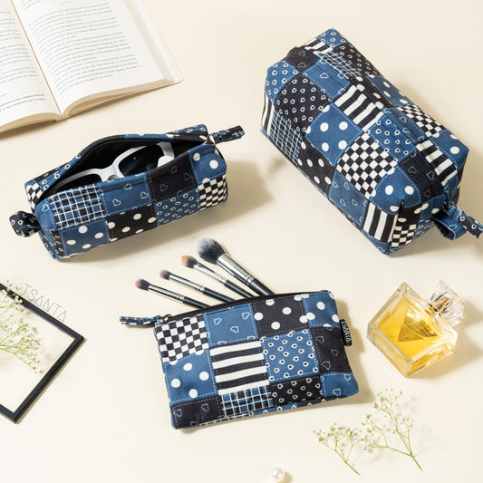 Blue box pouches (Set of 3)