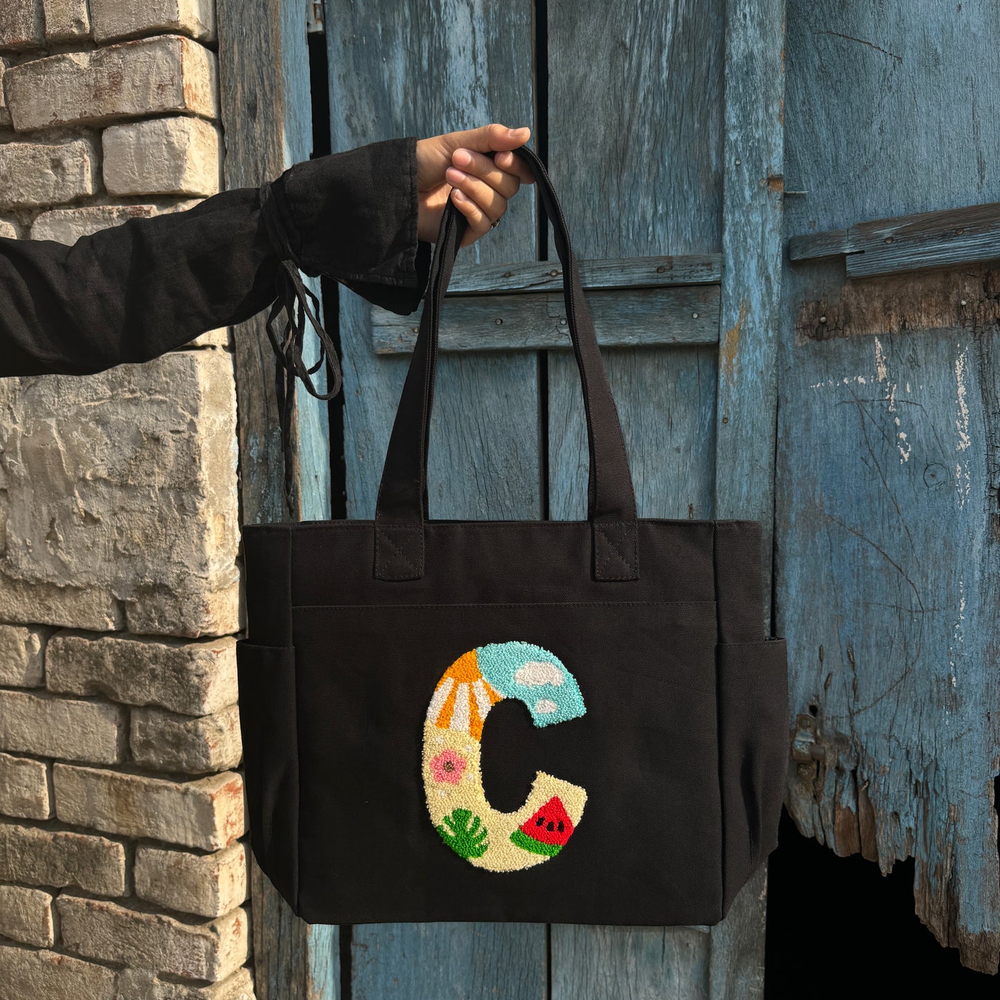 C Tufted Tote Bag