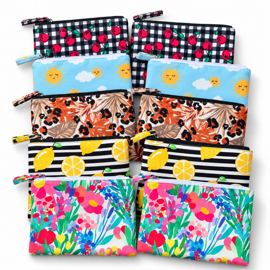 Printed Suede Pouches (Set of 10)