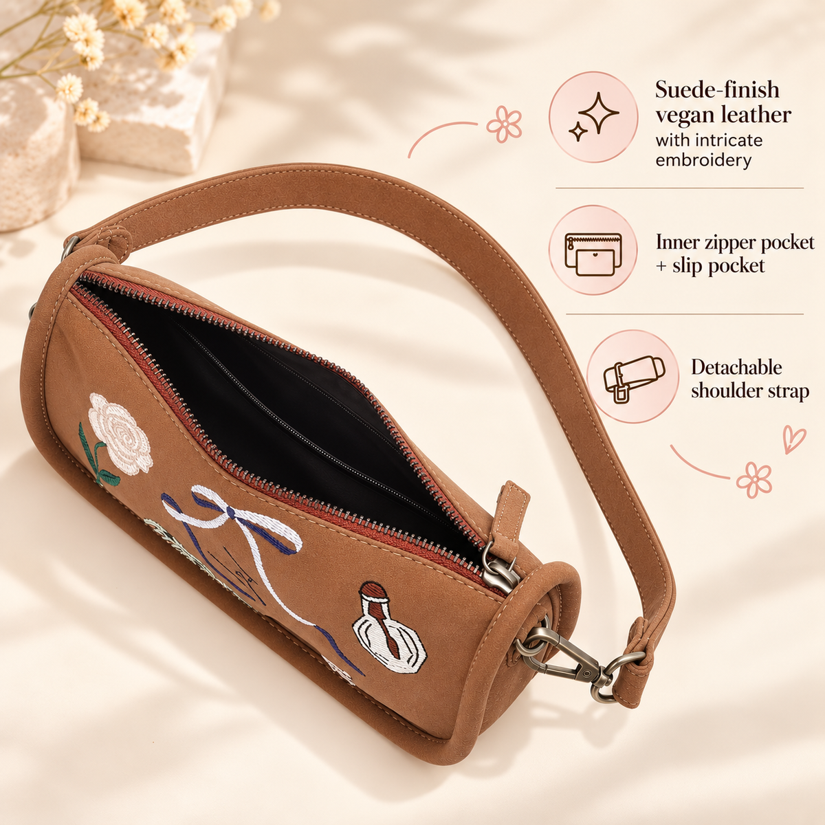 Roses & Ribbons Shoulder Bag