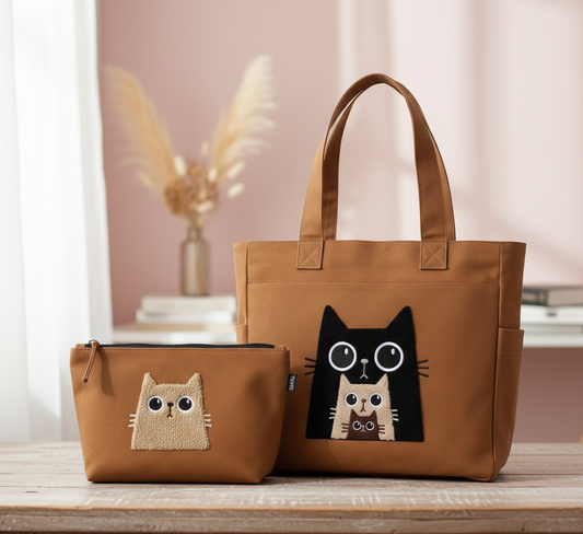 Kitty Cat Tote + Pouch 🐱