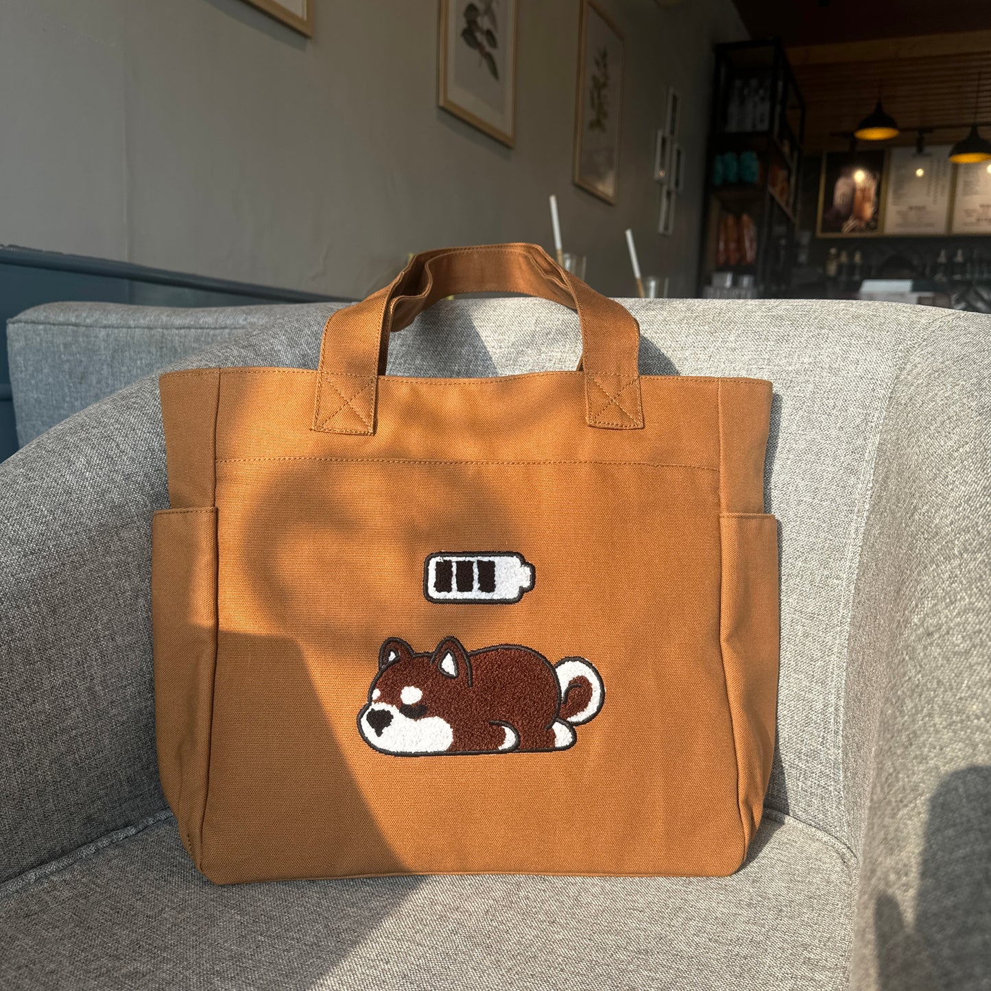 Low Battery Tufted Tote Bag 🥱