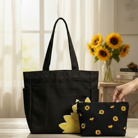 Sunflower Tote + Pouch