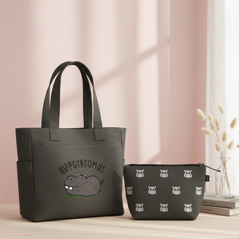 Hippo Tote + Pouch