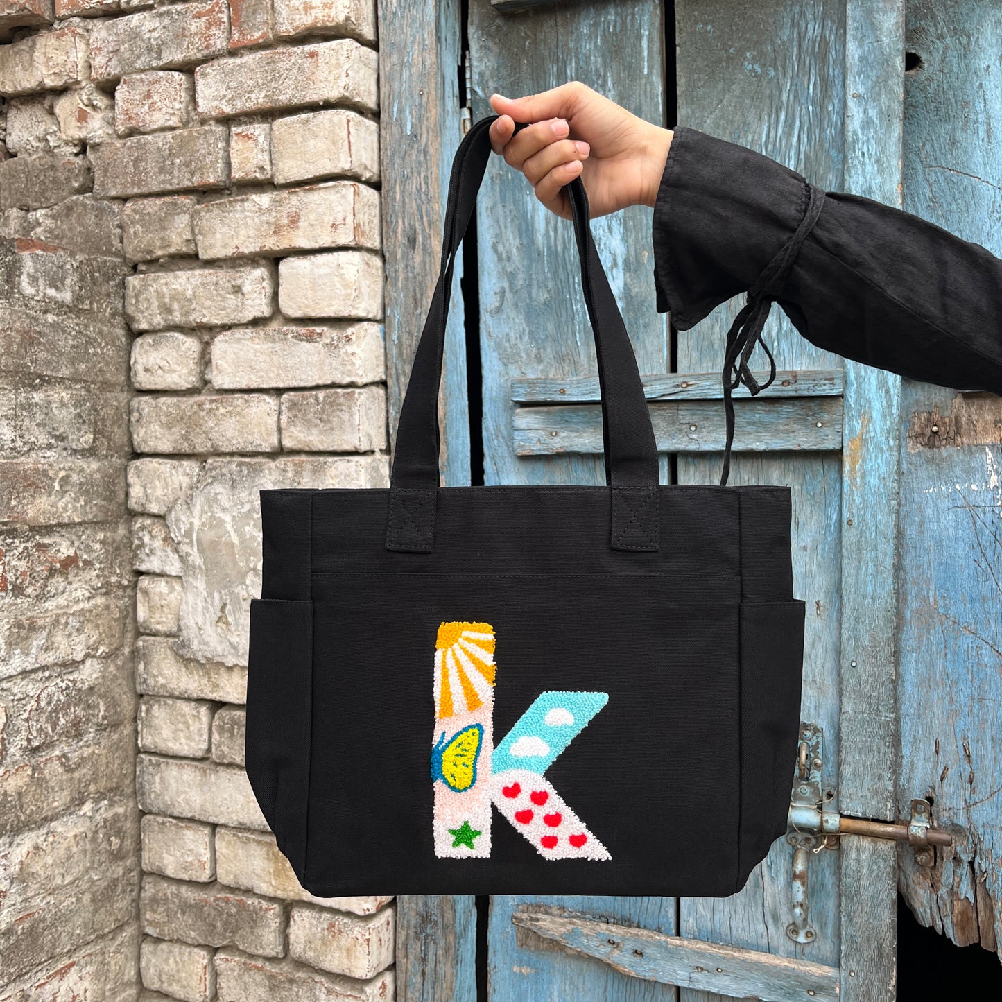 K Tufted Tote Bag