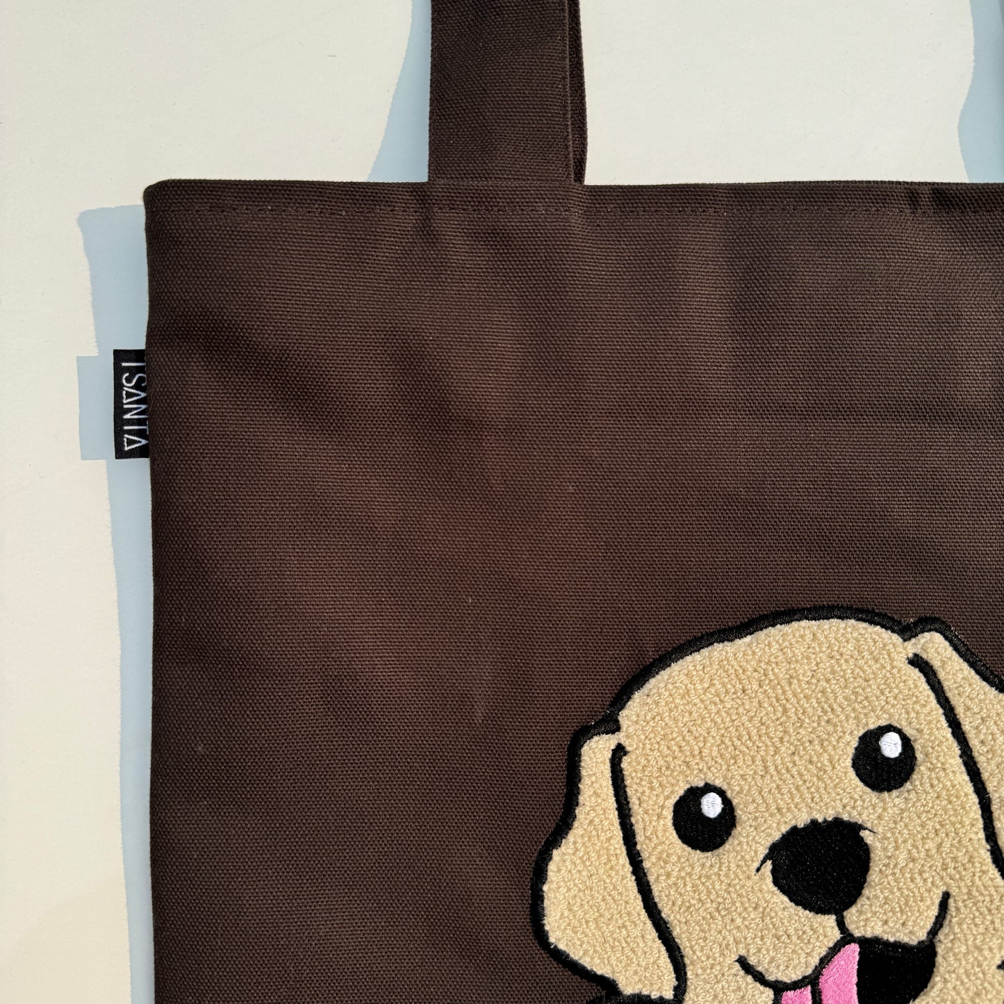 Doggy Tufted Canvas Tote Bag